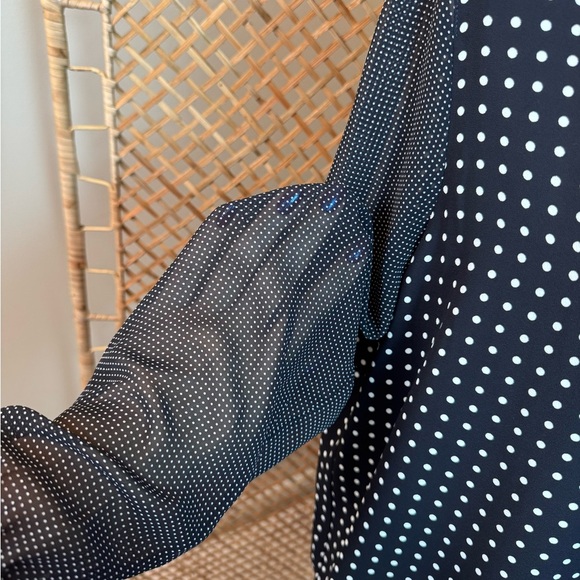 Anne Klein Polka Dot black and white Blouse - Picture 9 of 14